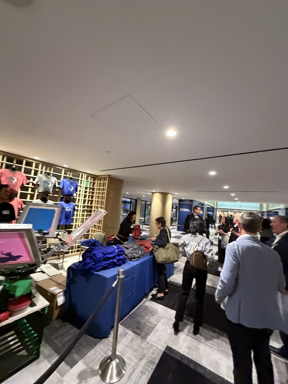 Merch Troop booth built out for a corporate event hat bar
